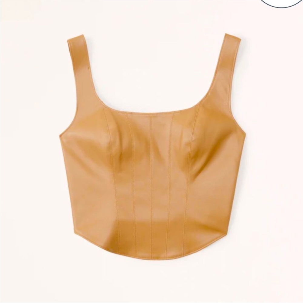 Abercrombie Faux Leather Corset Cropped Top